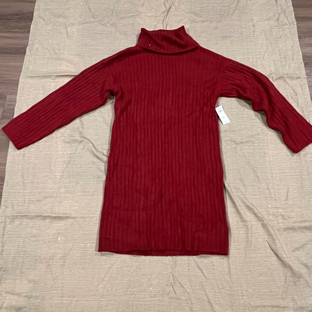 Abercrombie & Fitch Rich Red Turtleneck Sweater Dress - Large Tall